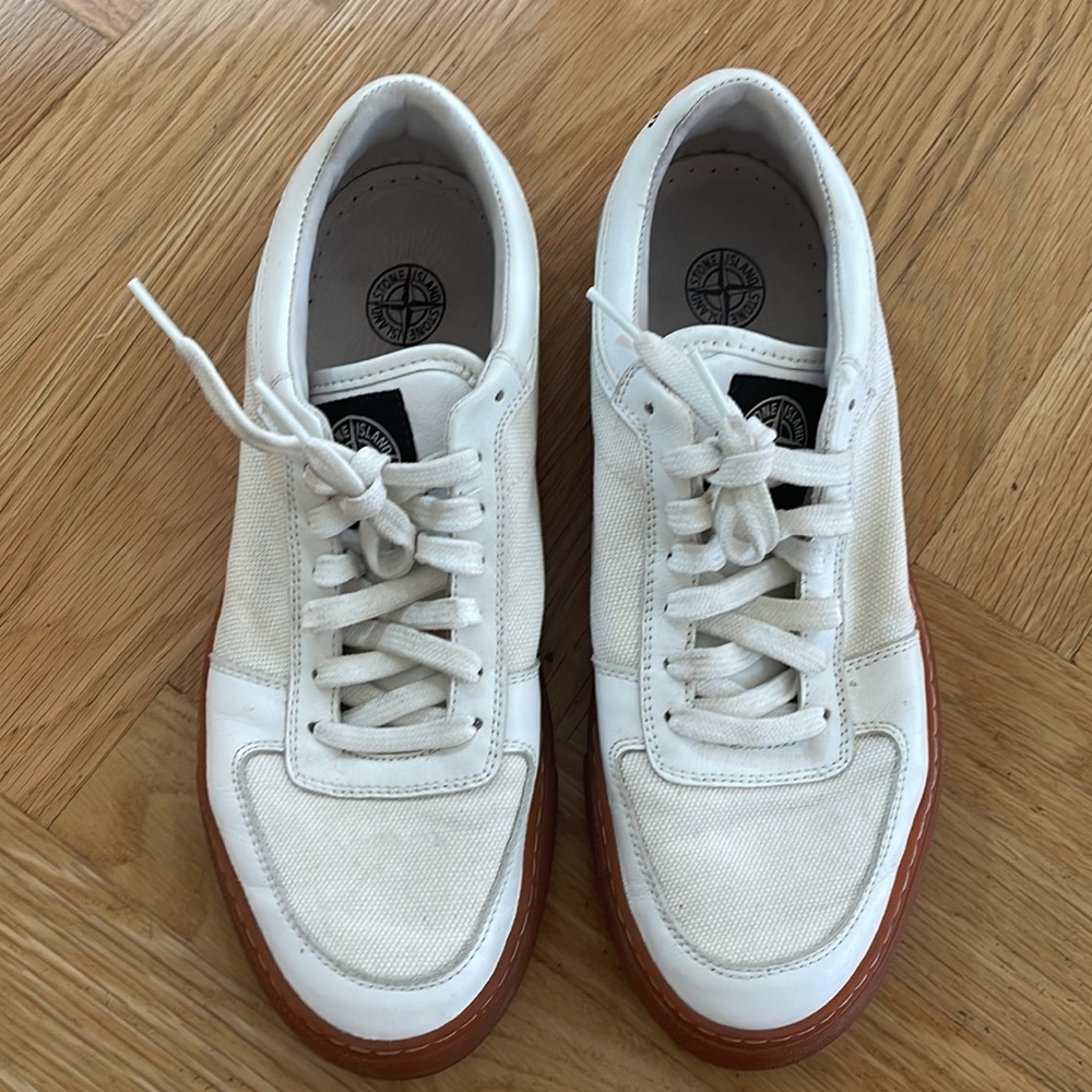 Stone Island Men’s Sneakers in White Canvas